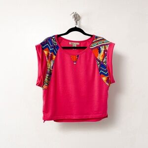 Flying Tomato Retro Style Large Short‎ Sleeve Shirt Pink Medium